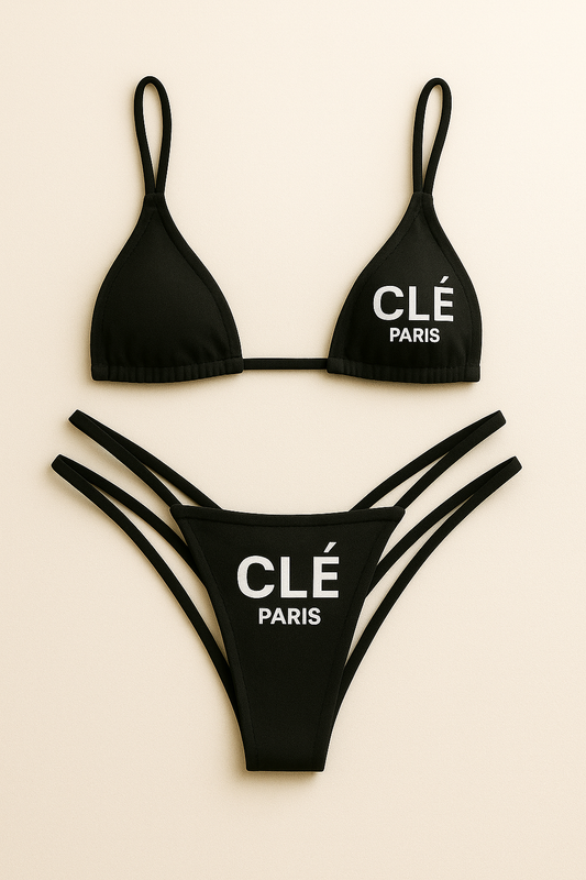 CLÉ Midnight Onyx Signature Double Strap BIKINI SET